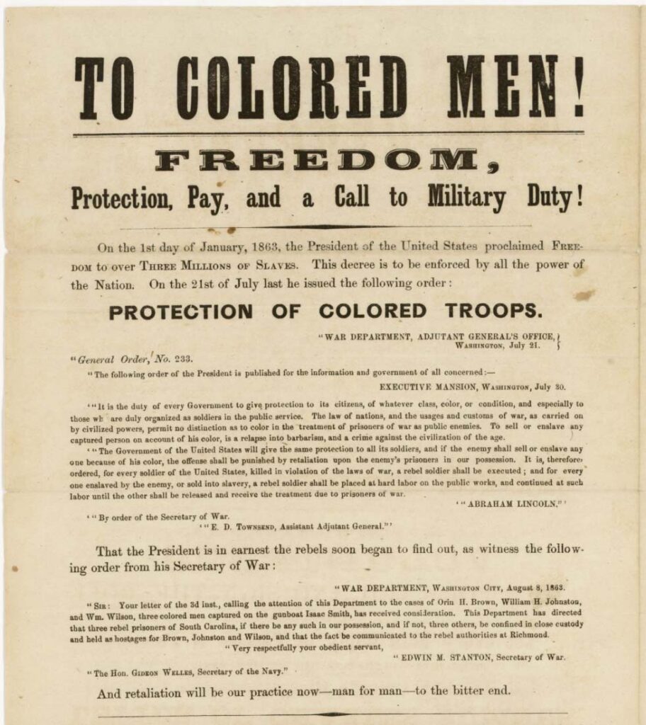 Colored Men Join Up - 1863