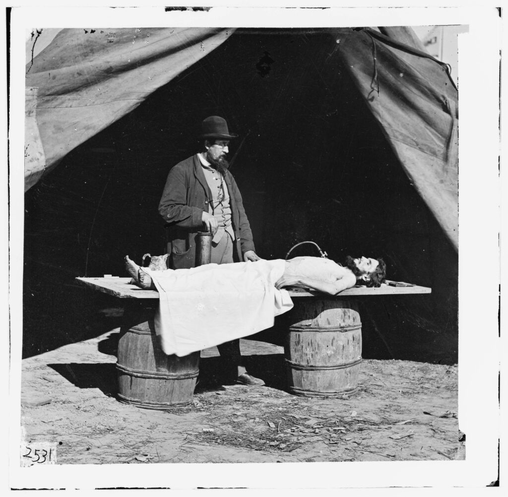 Embalming a soldier