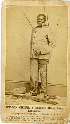 Photo of a LA branded slave, 1853